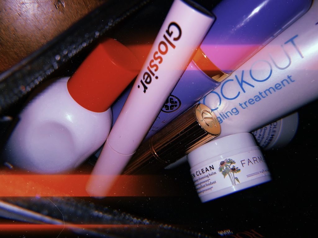 items in makeup bag