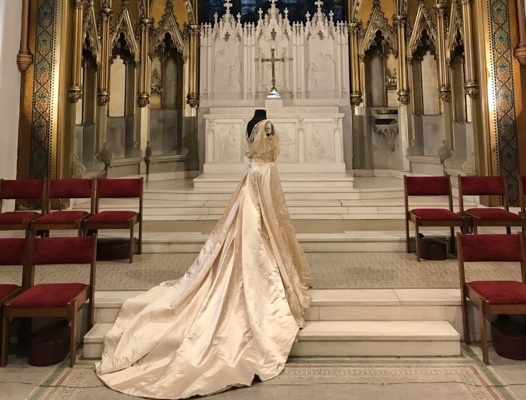 Wedding dress in church