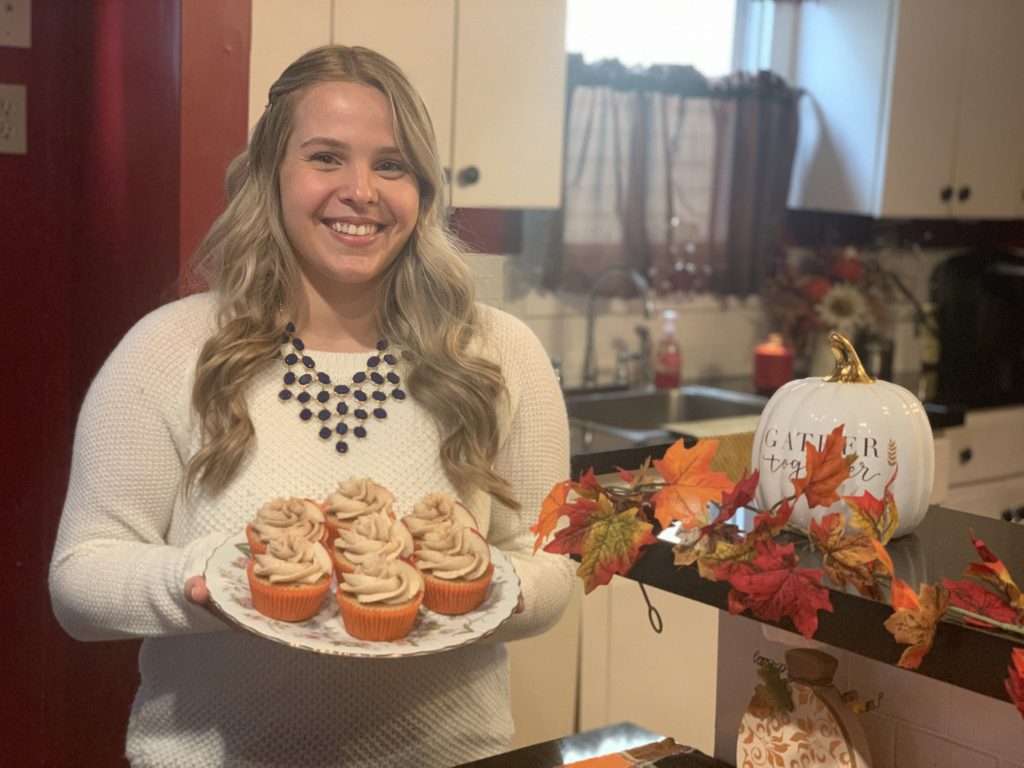 GIA MAZUR / STAFF PHOTO Dickson City resident Kayla Occhipinti is this week’s Local Flavor: Recipes We Love contest winner thanks to her Apple Cider Cupcakes recipe.