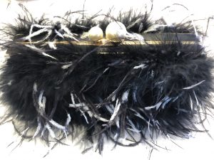 feathered clutch
