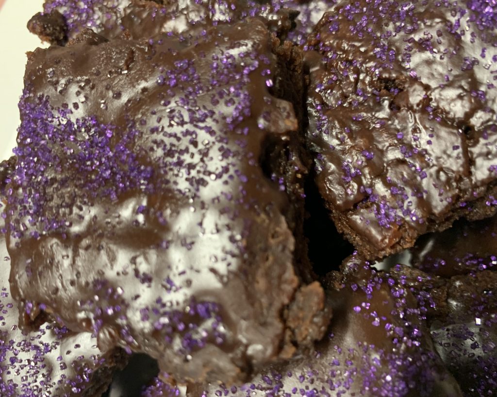 Brownies with purple sprinkles