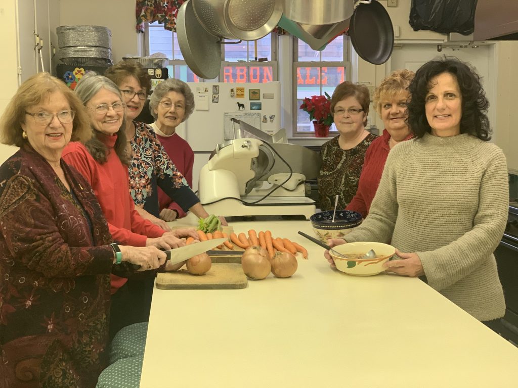 GIA MAZUR / STAFF PHOTO Trinity Episcopal Church, Carbondale, is this week’s Local Flavor Gives Back recipient thanks to its Beef Barley Soup recipe. Organizer’s are, clockwise, Mary Lou Williams, Patty Turano, Debbie Virbitsky, Sandy Hickey, Bonnie Bay, Jaki Sheare and Valerie Agostini.