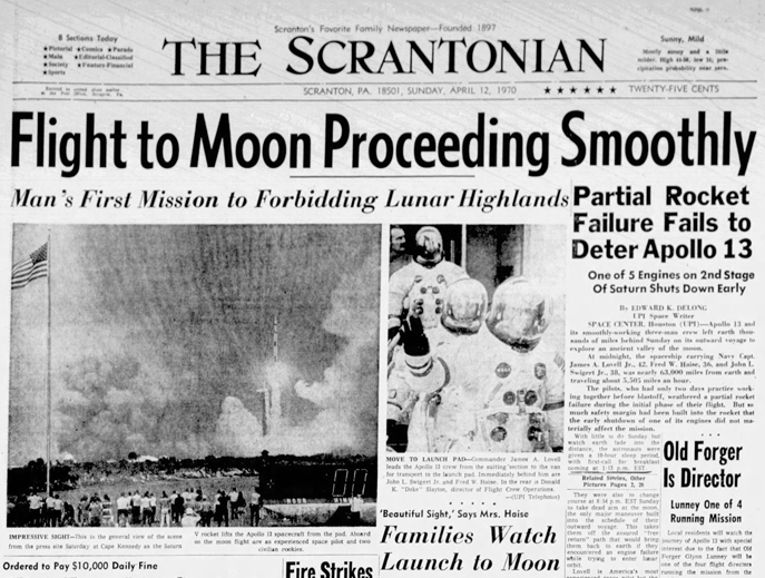 Apollo 13, Day 2: On their way to the moon